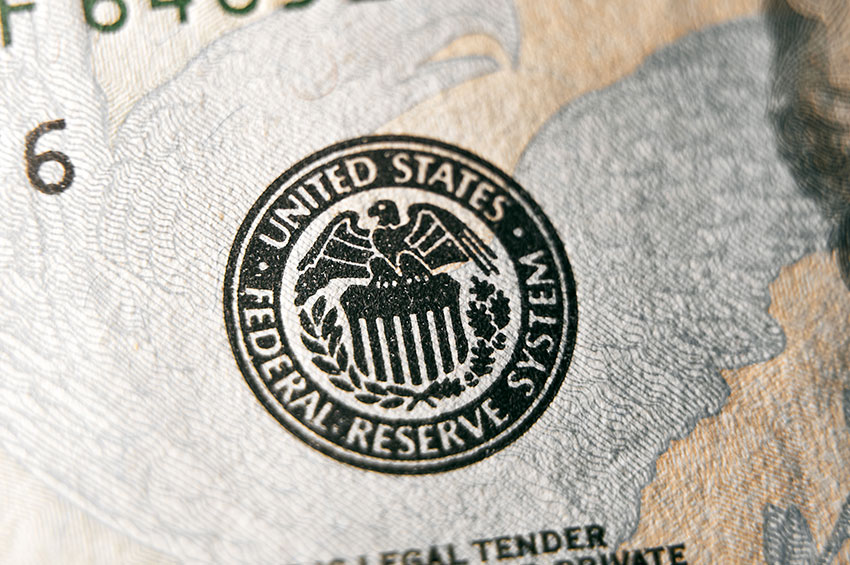 US federal reserve system seal can be seen on a document